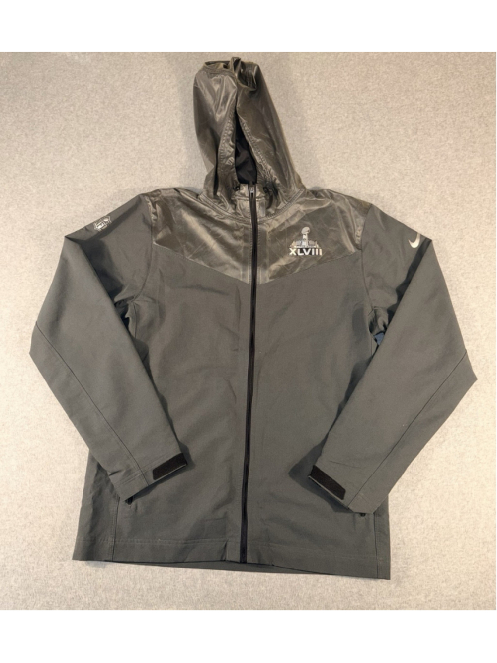 Nike NFL On Field Super Bowl XLVIII 48 Hooded Jacket Mens M Full Zip Coat